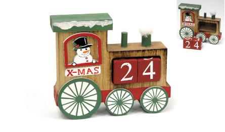 Ξύλινο επιτραπέζιο τρενάκι Christmas countdown