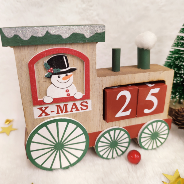 Ξύλινο επιτραπέζιο τρενάκι Christmas countdown