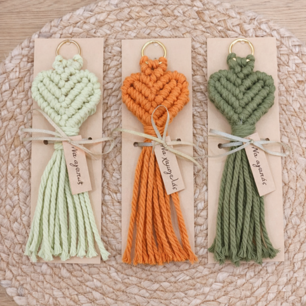 Μπρελόκ μακραμέ καρδιά με μήνυμα